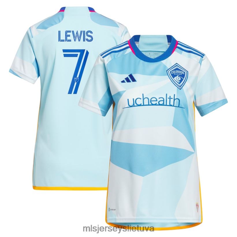 džersis Kolorado slenksčiai Džonatanas Lewisas Adidas šviesiai mėlynas 2023 m. naujos dienos komplekto kopijos megztinis moterys MLS Jerseys 2LHJZF1183