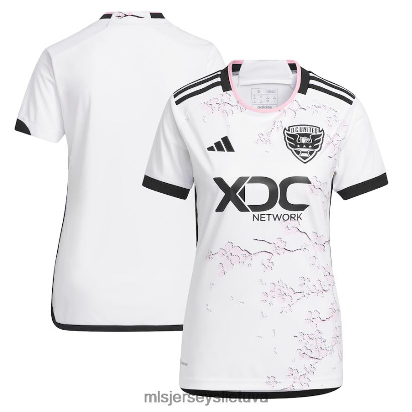 džersis d.c. „United Adidas white 2023“ vyšnių žiedų rinkinio kopijos megztinis moterys MLS Jerseys 2LHJZF93