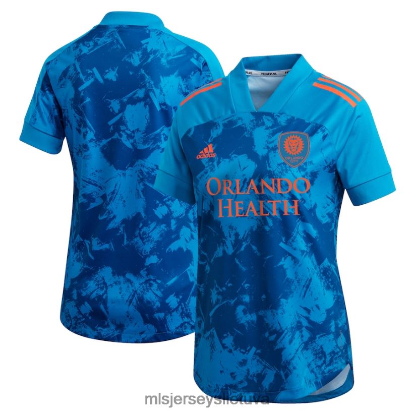 džersis Orlando City sc Adidas blue 2021 primeblue replikos megztinis moterys MLS Jerseys 2LHJZF781