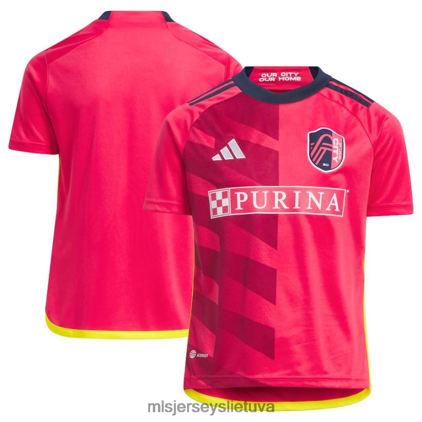 džersis Šv. Louis City sc Adidas raudonas 2023 m. miesto rinkinio marškinėlių kopija vaikai MLS Jerseys 2LHJZF6