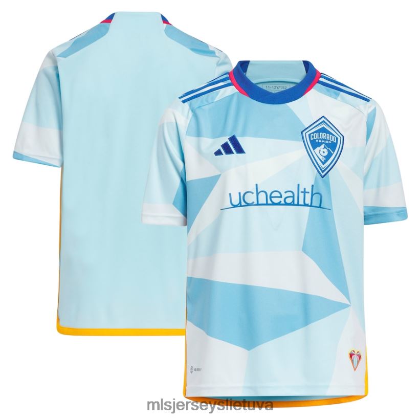džersis Colorado rapids Adidas šviesiai mėlynas 2023 m. naujos dienos komplekto kopijos marškinėliai vaikai MLS Jerseys 2LHJZF361