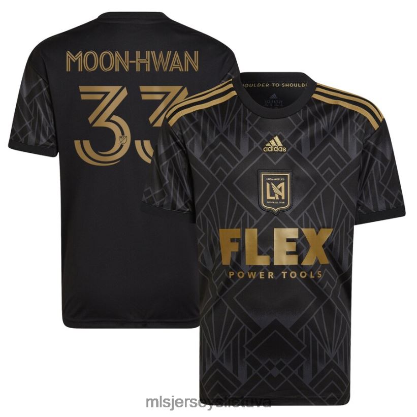 džersis Lafc Kim Moon-Hwan Adidas Black 2022 5 metų jubiliejaus rinkinio replikos žaidėjo megztinis vaikai MLS Jerseys 2LHJZF1231
