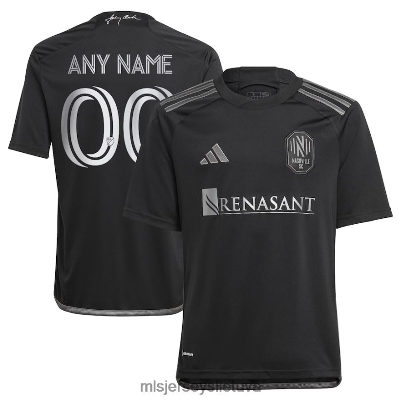 džersis nashville sc Adidas black 2023 vyriškas juodas komplektas, pritaikyto marškinėlio kopija vaikai MLS Jerseys 2LHJZF123