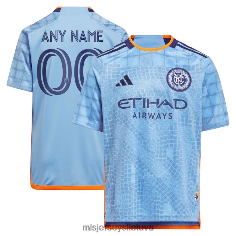 džersis New York City fc Adidas šviesiai mėlyna 2023 m. interboro rinkinio kopija, pritaikyta marškinėliai vaikai MLS Jerseys 2LHJZF208