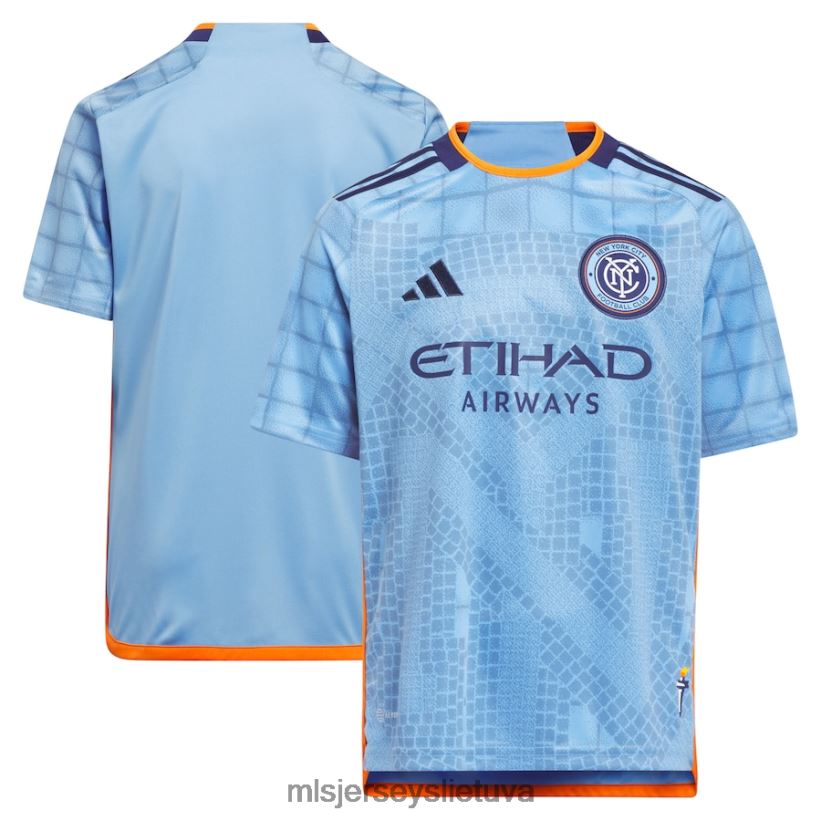 džersis New York City fc Adidas šviesiai mėlyna 2023 m. interboro rinkinio replikos megztinis vaikai MLS Jerseys 2LHJZF83