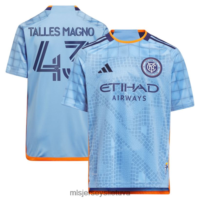 džersis niujorko miesto fc talis magno adidas šviesiai mėlynas 2023 m. interboro rinkinio replikos megztinis vaikai MLS Jerseys 2LHJZF1528