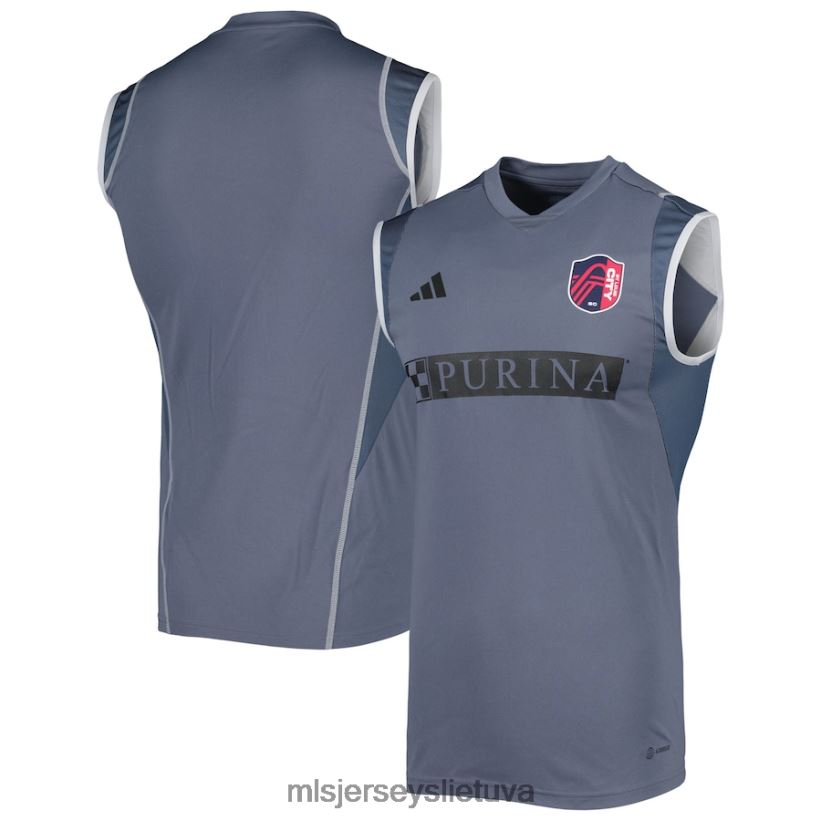 džersis Šv. Louis City sc Adidas Grey 2023 m. lauko treniruočių marškinėliai be rankovių vyrų MLS Jerseys 2LHJZF247