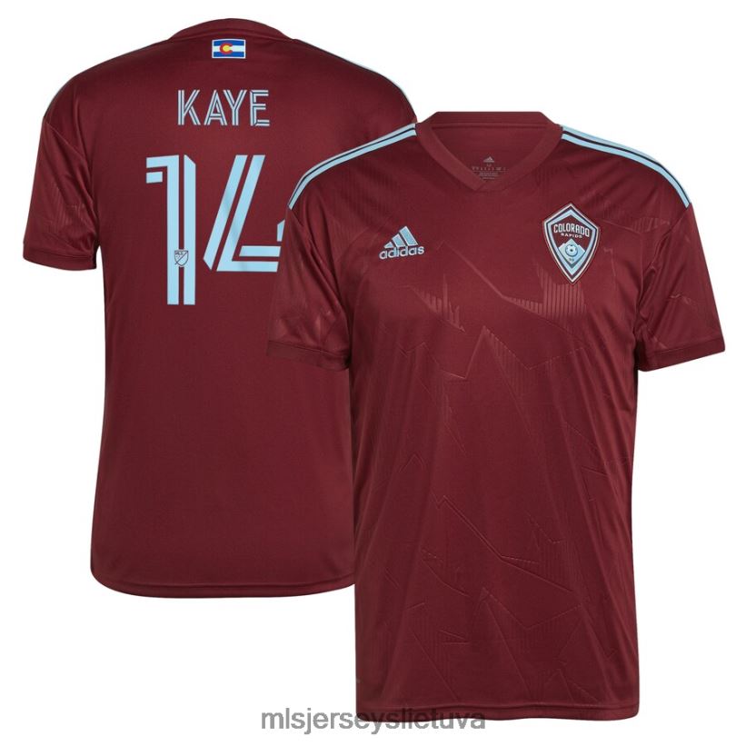 džersis Kolorado slenksčių mark-Anthony Kaye Adidas burgundy 2022 klubo replikos žaidėjo marškinėliai vyrų MLS Jerseys 2LHJZF1442