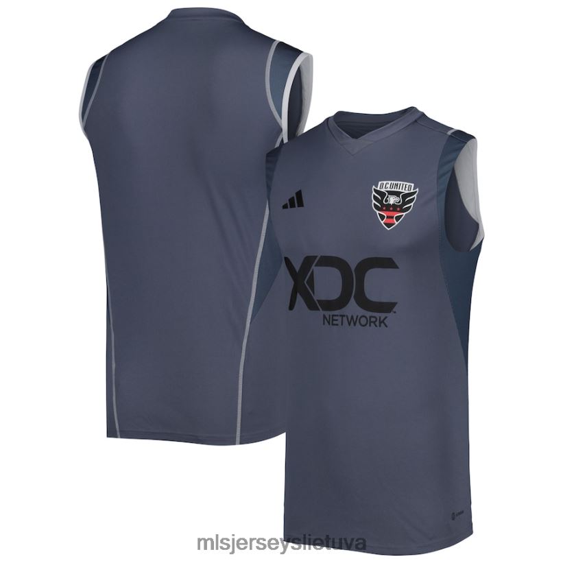 džersis d.c. „United Adidas Grey“ 2023 m. lauko treniruočių marškinėliai be rankovių vyrų MLS Jerseys 2LHJZF336