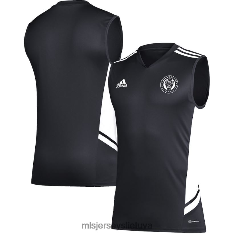 džersis philadelphia union Adidas juodas/baltas treniruočių marškinėliai be rankovių vyrų MLS Jerseys 2LHJZF404
