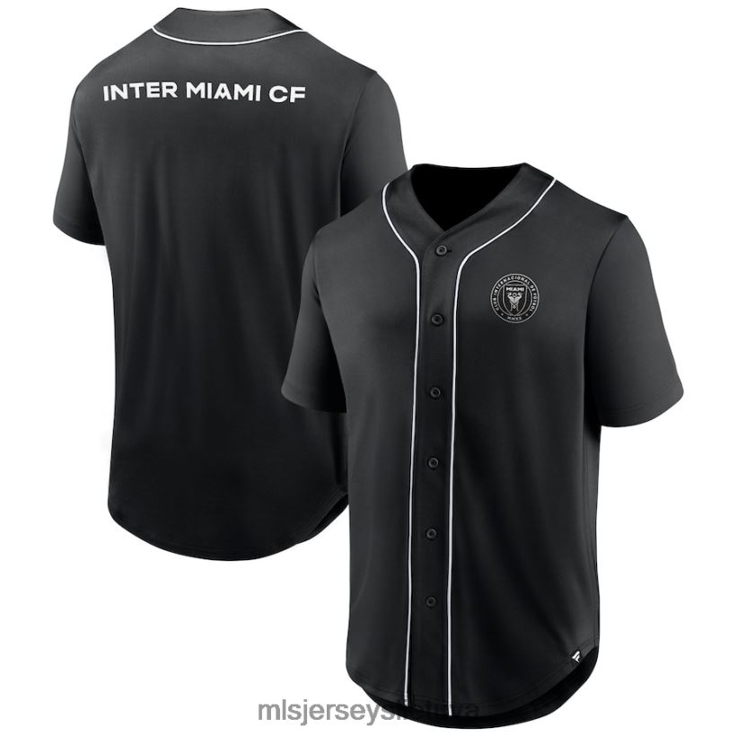 džersis inter miami cf fanatics firminiai juodi trečiojo laikotarpio madingi beisbolo marškinėliai su sagomis vyrų MLS Jerseys 2LHJZF894