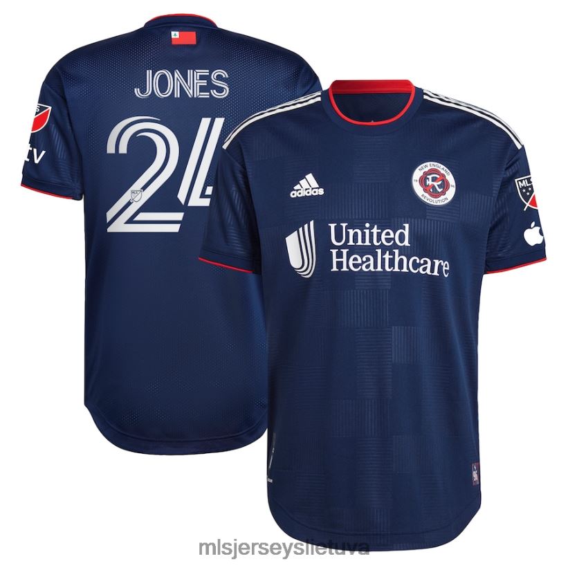 džersis Naujosios Anglijos revoliucija Dejuan Jones Adidas Navy 2023 The Liberty Kit autentiški žaidėjo marškinėliai vyrų MLS Jerseys 2LHJZF877