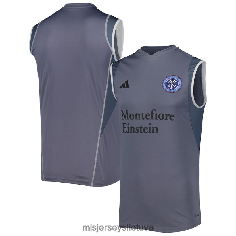džersis New York City Fc Adidas Grey 2023 m. lauko treniruočių marškinėliai be rankovių vyrų MLS Jerseys 2LHJZF346