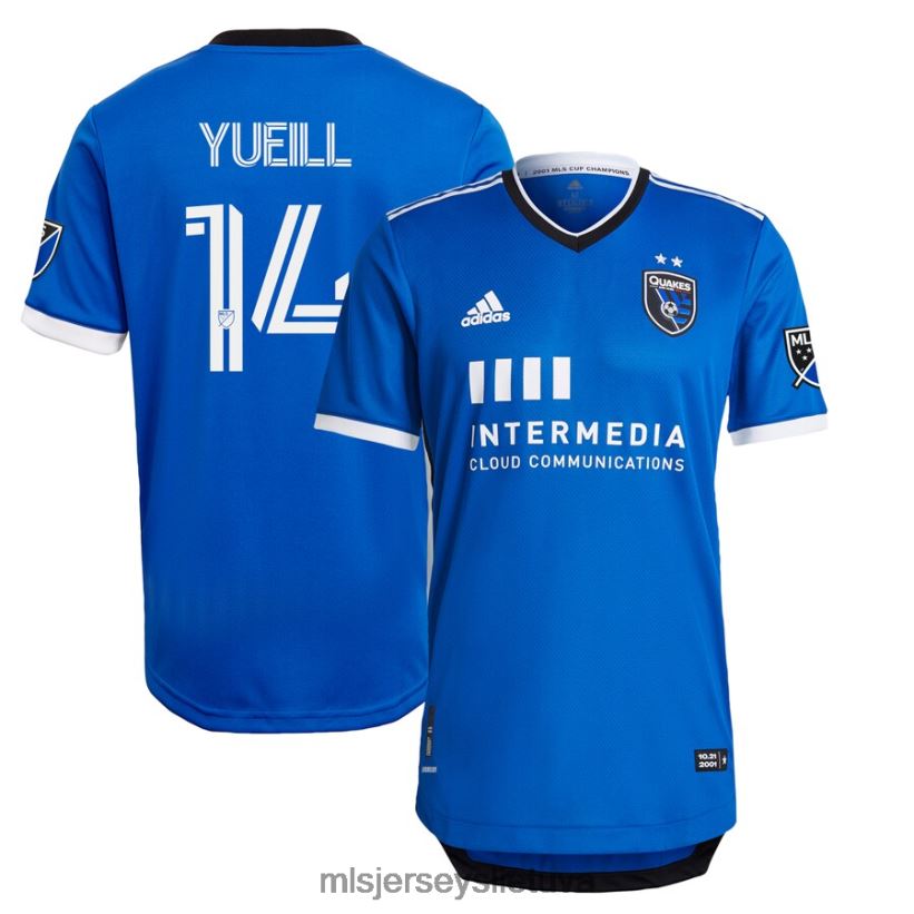 džersis San Jose žemės drebėjimai Jackson Yueill Adidas blue 2021 pirminiai autentiški žaidėjo marškinėliai vyrų MLS Jerseys 2LHJZF1414
