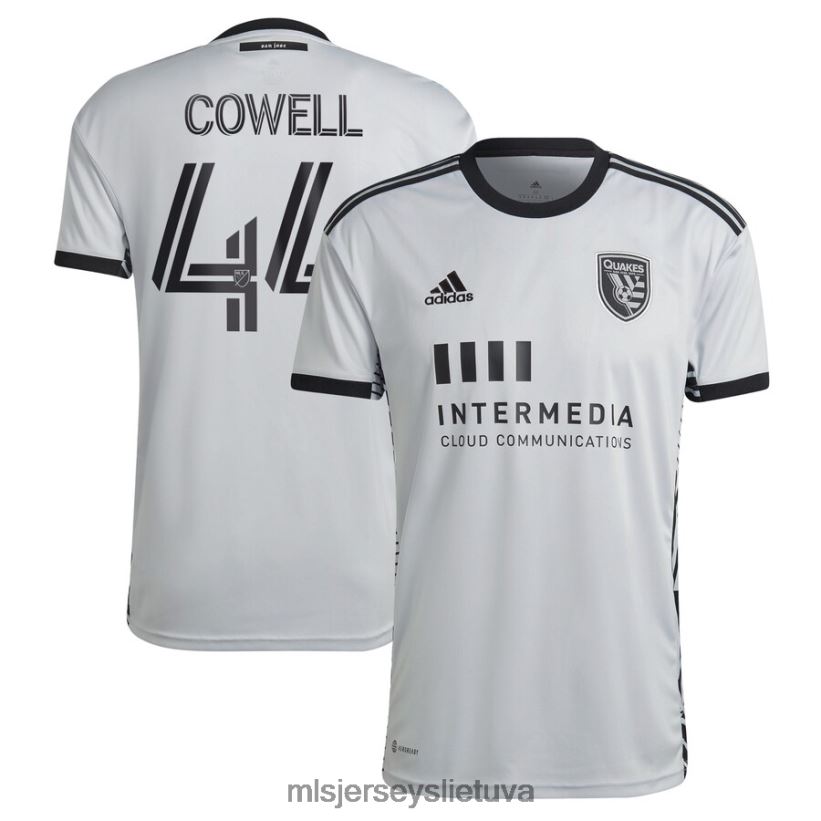 džersis San Jose earthquakes cade Cowell Adidas Grey 2022 m. kūrėjo rinkinio replikos žaidėjo megztinis vyrų MLS Jerseys 2LHJZF955