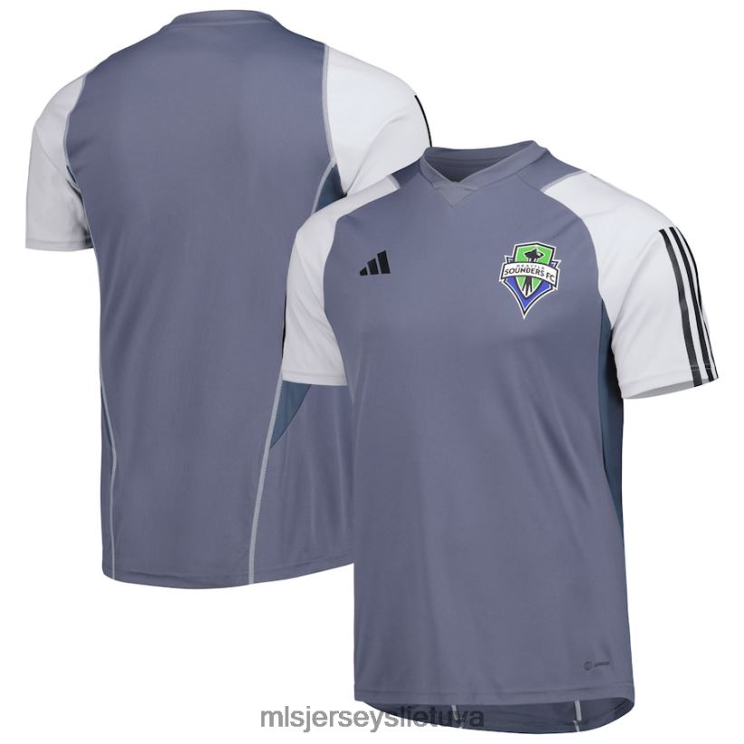 džersis seattle sounders fc Adidas grey 2023 m. lauko treniruočių marškinėliai vyrų MLS Jerseys 2LHJZF293