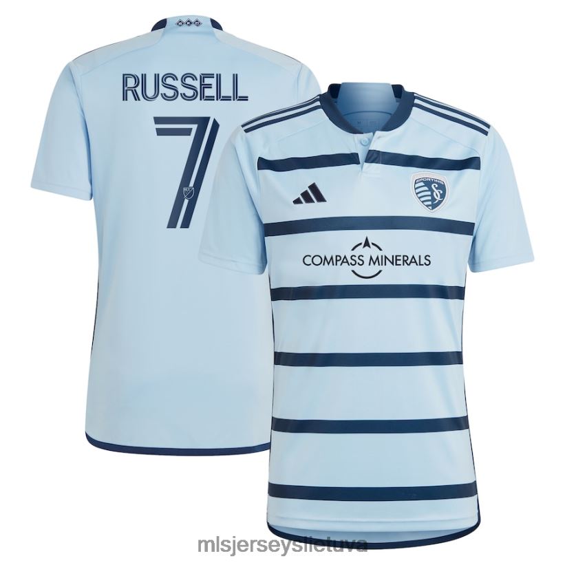 džersis Sporting Kansas City Johnny Russell Adidas šviesiai mėlyni 2023 lankai 4.0 replikos žaidėjo megztinis vyrų MLS Jerseys 2LHJZF594