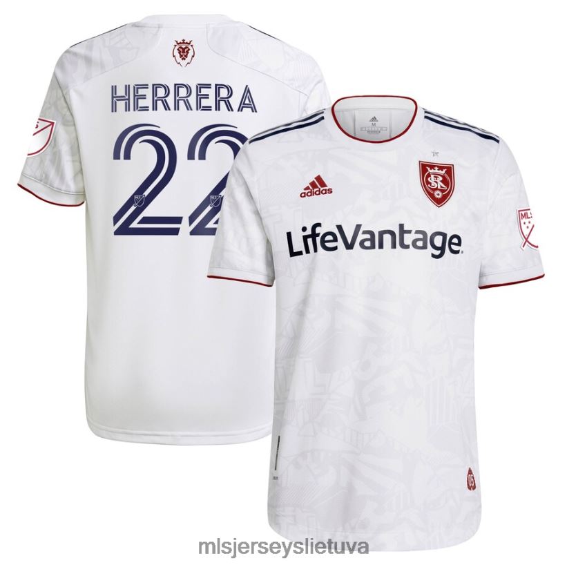 džersis tikras druskos ežeras aaronas herrera adidas baltas 2021 rėmėjo antrinis komplektas autentiški žaidėjo marškinėliai vyrų MLS Jerseys 2LHJZF1294