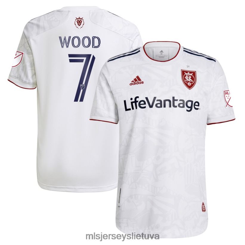 džersis tikras druskos ežeras bobby wood Adidas white 2021 rėmėjo antrinis komplektas autentiški žaidėjo marškinėliai vyrų MLS Jerseys 2LHJZF1381